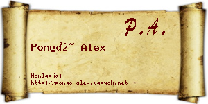 Pongó Alex névjegykártya