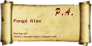 Pongó Alex névjegykártya